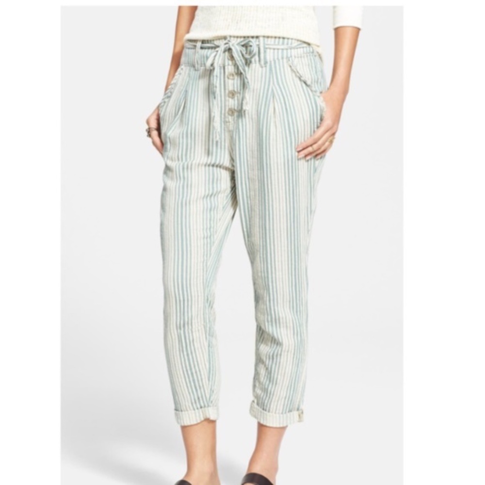 Free People Pants Beach Trouser Striped Size 6 NWT
